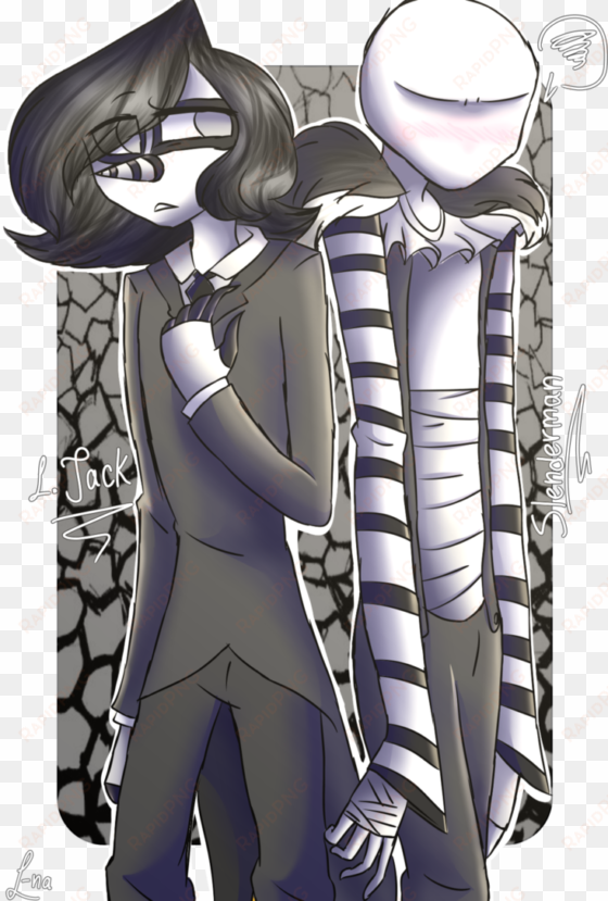 Laughing Jack And Slenderman Changing Clothes By Raylee-yutiboy - Creepypasta transparent png image