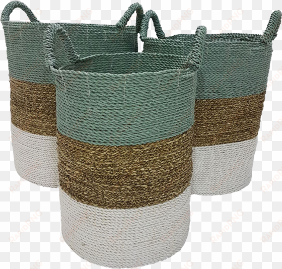 laundry basket aqua l - knitting