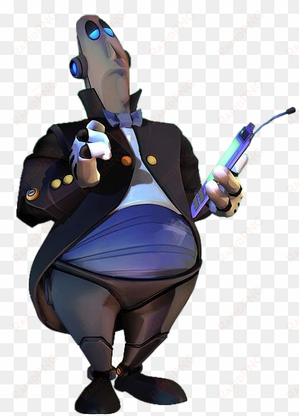 lawrence is the straight man to nefarious' routine, - ratchet and clank a crack