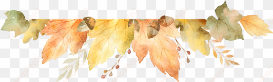 leaf border - watercolor fall leaves banner