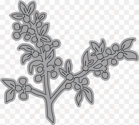 leafy berry branch - elizabeth craft metal die by susan's garden club-garden