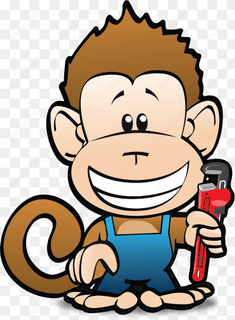 learn more about us monkey wrench plumbing logo - monkey plumber