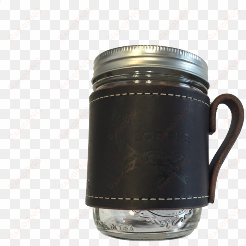 leather cross stitch mason jar - cup