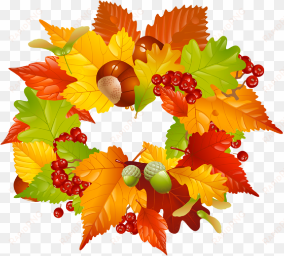 Leaves Clipart Leaf Garland - Fall Wreaths Clip Art transparent png image