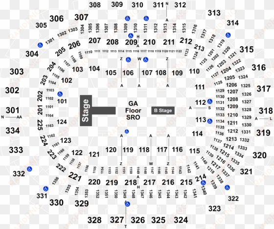 legend - american airlines center dallas tx seats map