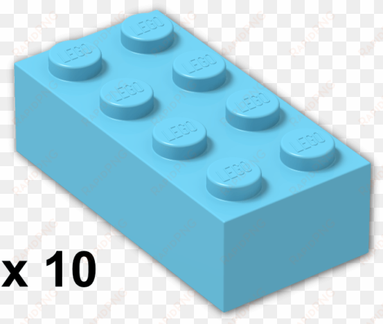 lego bricks ~ lot of 10 bricks blue medium azure, baby - brick yellow lego