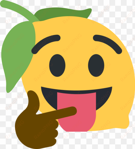 lemon emoji sticking tongue out with eyes wide open - limon png emoji