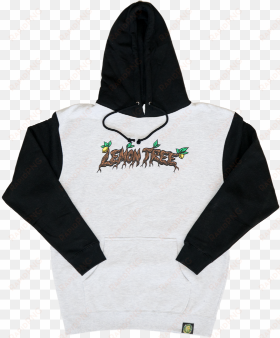 lemon tree roots two tone hoodie ash grey and black - hoodie