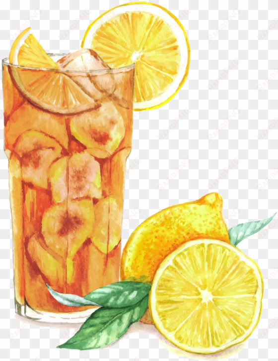 Lemonade Watercolor Png - Lemon Ice Tea Watercolor Png transparent png image