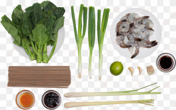 lemongrass shrimp with soba noodles & chinese broccoli - soba