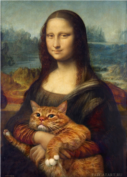 leonardo da vinci, mona lisa - fat cat art by svetlana petrova