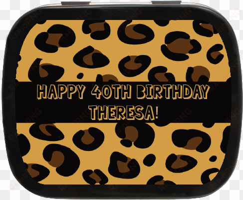 leopard personalized birthday mint tins - coin purse