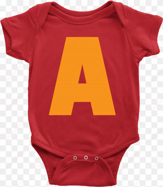 letter a alvin and the chipmunks style kids apparel - alvin and the chipmunks baby onesie