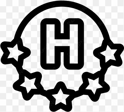 letter h hotel outline with five stars vector - estrellas de hotel png