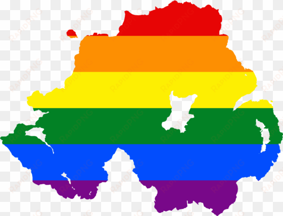 lgbt flag map of northern ireland - equal marriage northern ireland