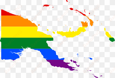 lgbt flag map of papua new guinea - migration in papua new guinea