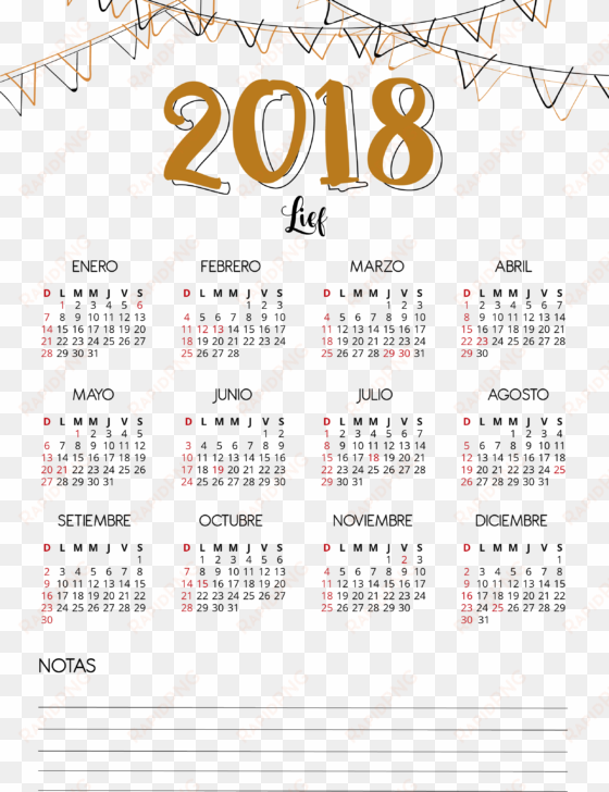 lief te regala este calendario 2018 para imprimir y - paper