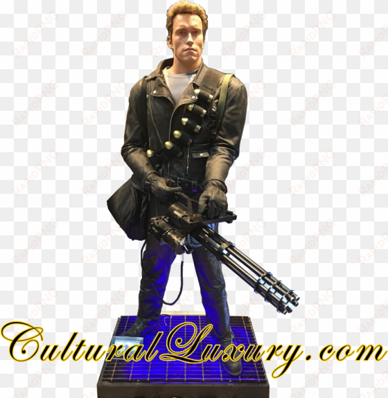 life size terminator t2 arnold schwarzenegger statue - corazón salvaje