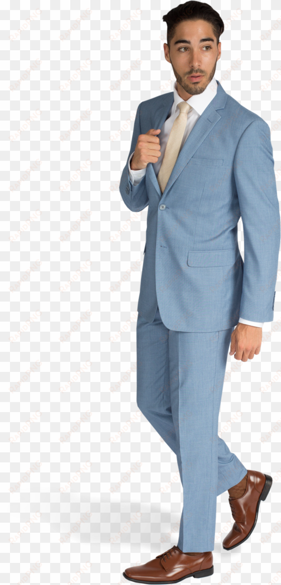 light blue suit front view moving - light blue suits with navy tie
