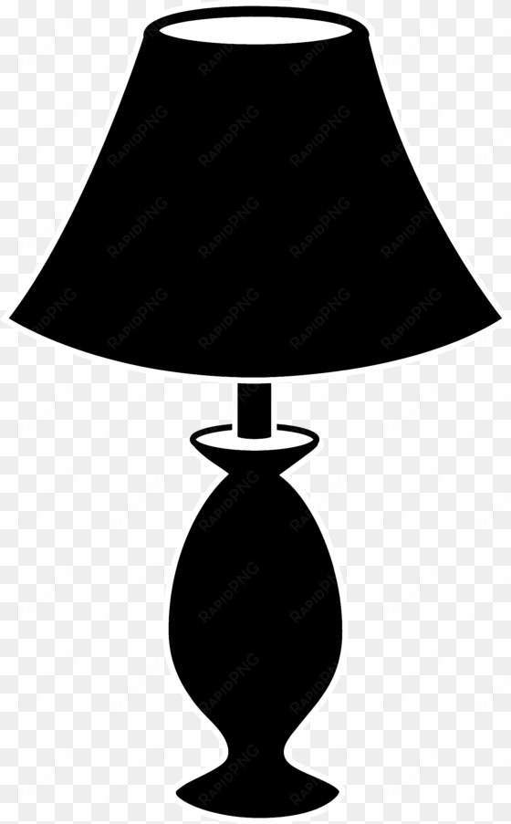 light bulb clipart silhouette - black and white desk lamp clip art
