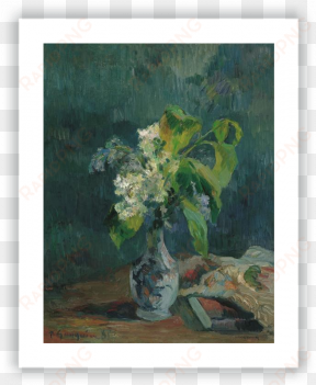 lilacs - giclee painting: gauguin's lilacs, 1885, 61x46in.