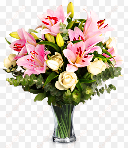 lilies and roses - ramo flores cumpleaños mujer
