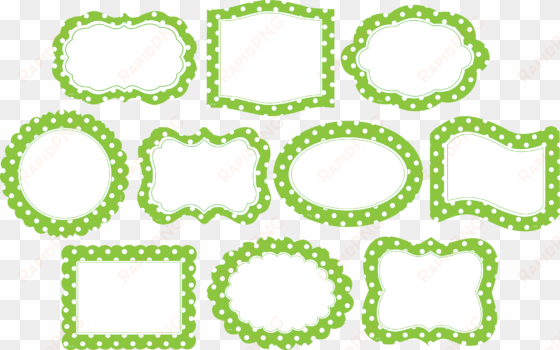 lime border frame png photos - green polka dot frame