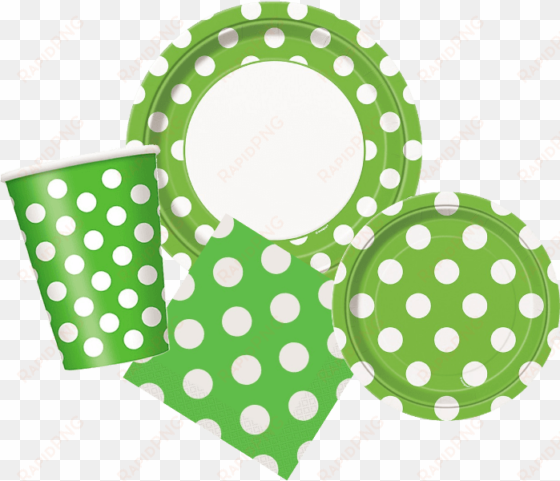lime green dots - party plate