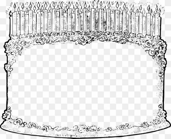 line art christmas day birthday candle black and white - birthday border black and white free