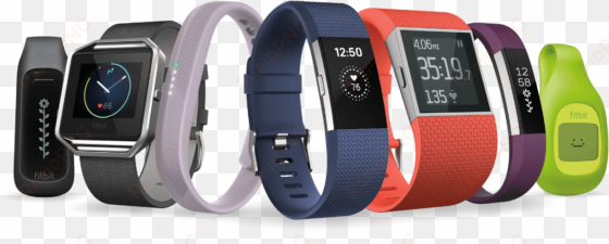 line up of fitbit connected objects png - fitbit surge - smart watch with heart rate monitor