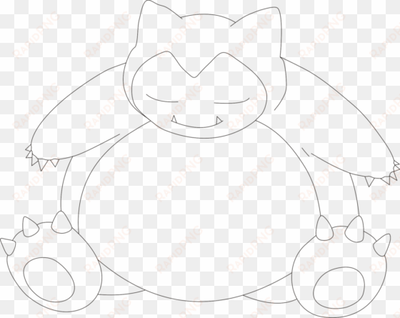 lineart of snorlax by inukawaiilover on deviantart - sketch
