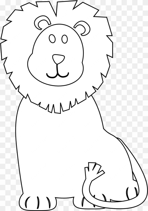 lion clipart black and white - clip art