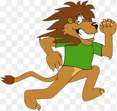 lion clipart run - cartoon lion running