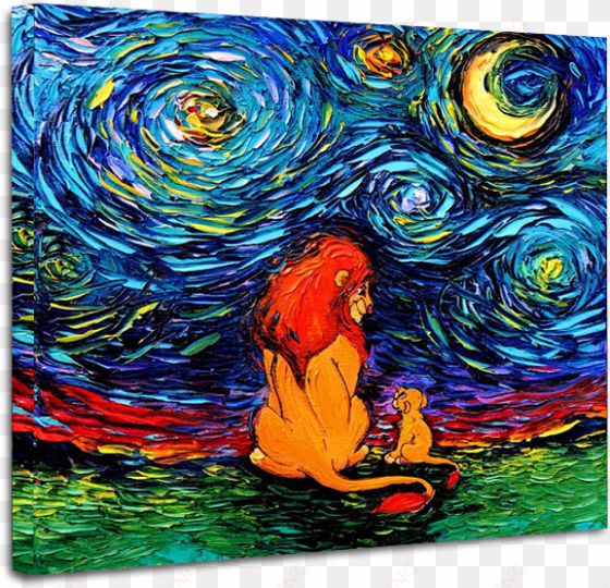 lion king art starry night print van gogh - lion king starry night