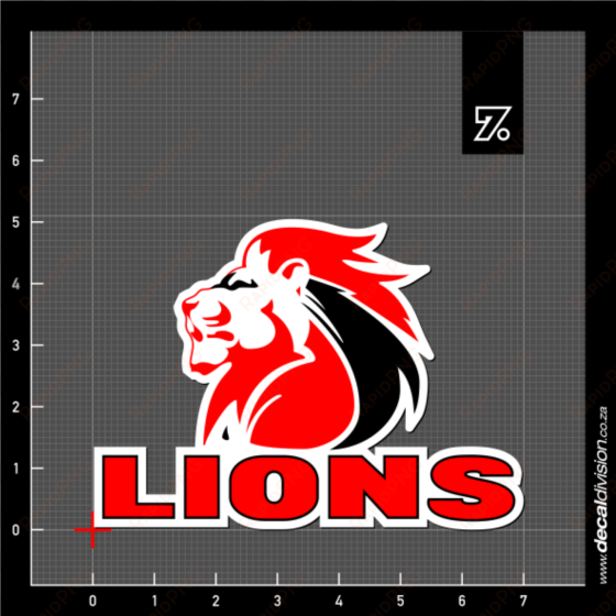 lions logo sticker - old english number 9