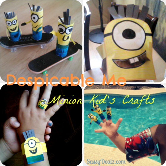 list of cheap 'despicable me' crafts for kids - toilet paper