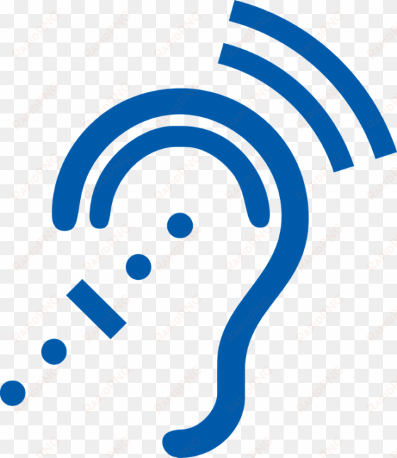 listening vector clipart - ear clipart blue