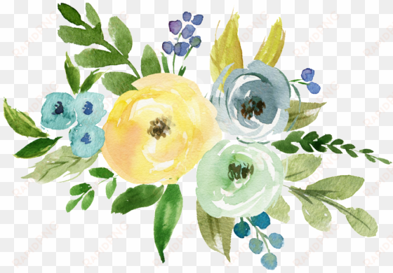 Literary Watercolor Transparent Hand Painted Flowers - Watercolor Painting transparent png image
