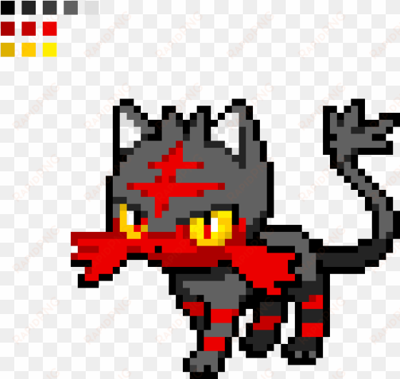 litten - pixel art pokemon litten