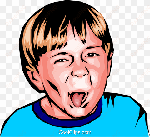 little boy sticking out his tongue royalty free vector - cartoon