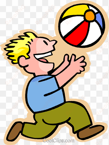 little boy with a beach ball royalty free vector clip - throw ball clip art