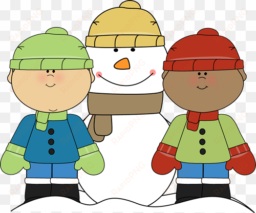 little boys with snowman clip art - following directions with before after