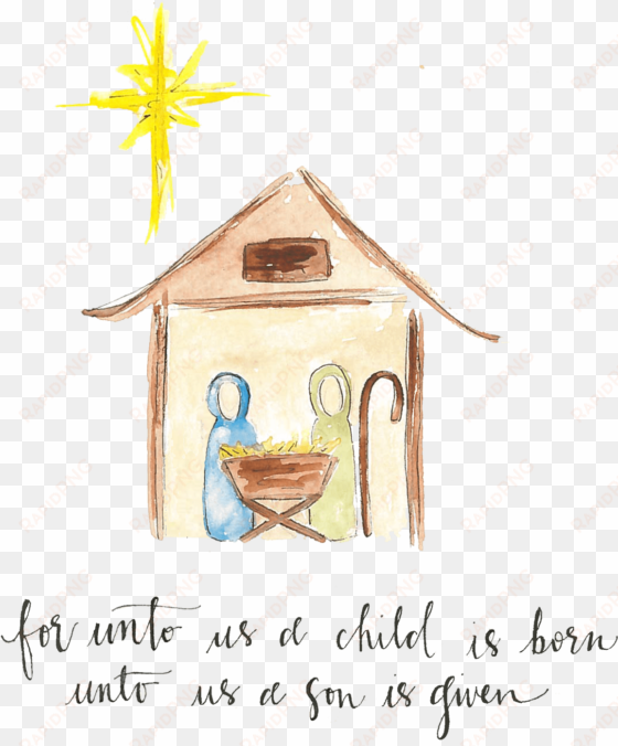 little langs nativity scripture - nativity scene watercolor