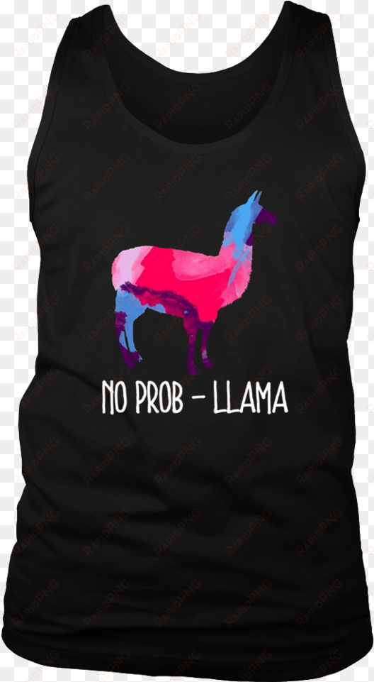 llama t-shirt, no prob llamas lovers watercolor shirt - shirt