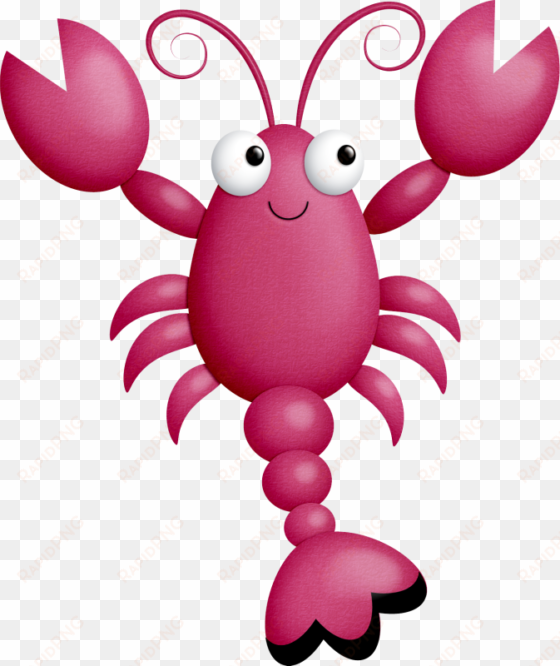 lobster clipart pink - sea creatures clip art