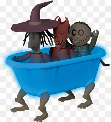 lock shock and barrel in bathtub - nightmare before christmas oogie's revenge shock