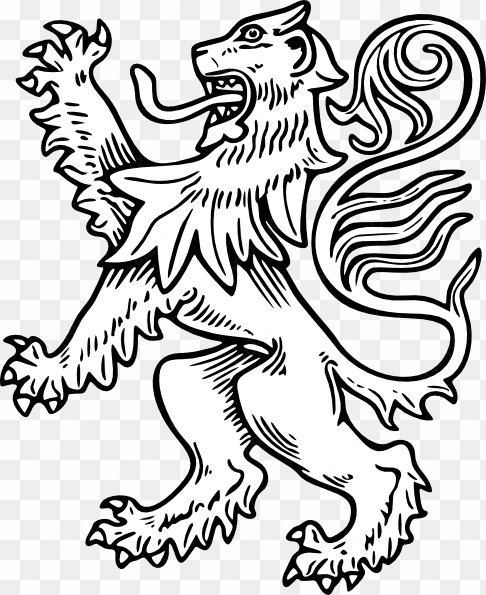 logo lion clipart black and white - rampant lion clip art