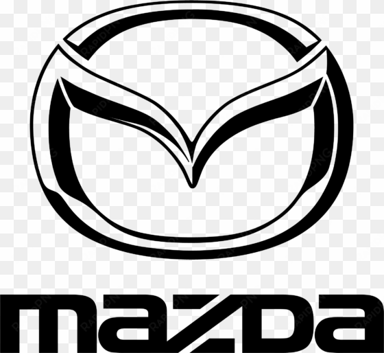 logo solid black vertical - mazda logo black and white