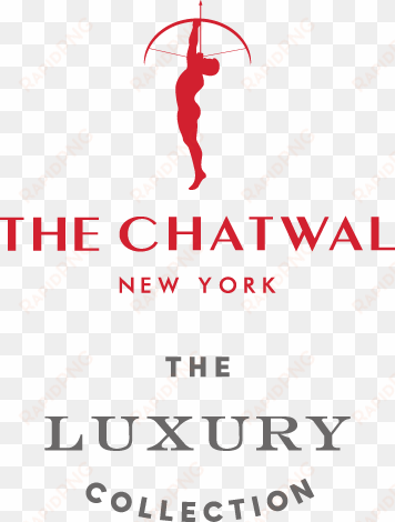 logo with a red silhouette of an archer pointing upward - new york city