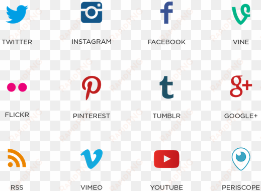 logos social medias - transparent background social medias logos png